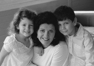 Caroline Webster and her kids