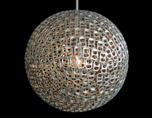 Pop Pendant Light made from recycled alumiun pull tabs - from Inhabitat.com's Spring Greening Competition http://inhabitat.com/springgreening/2010/05/02/pop-pendant-light/