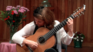 Some of the musicians who perform at Soul Food are well-known locally, and a diversity of instruments and styles is presented. Pictured here is North Shore-based classical guitarist Cheryl Grice.