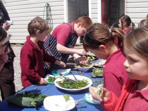 Westport North School students preparing a healthy feast